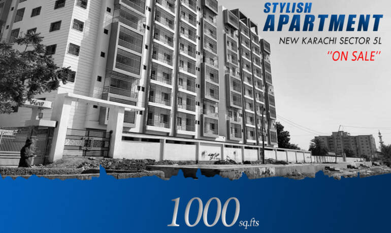 RESIDENTIAL APARTMENT For Sale 1000 Sq.Fts Approx NORTH KARACHI SECTOR 5L