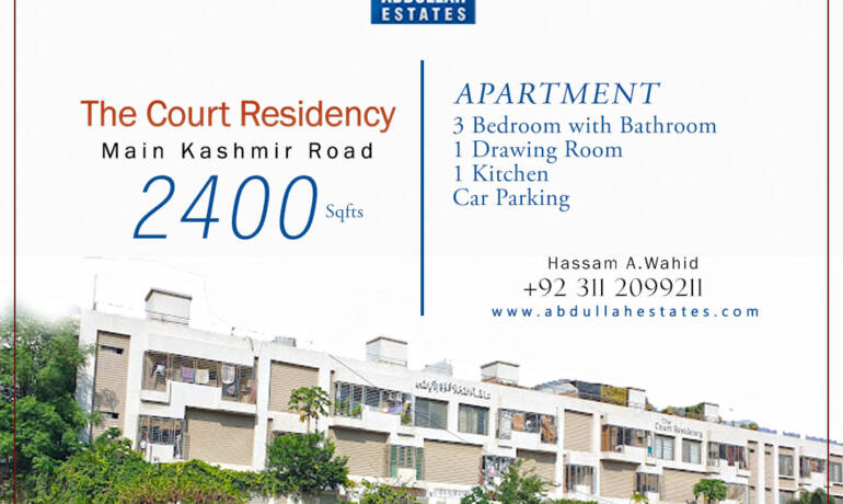 Abdullah Estates is offering apartment for Sale 2400 square feet in Main Kashmir Road,Karachi