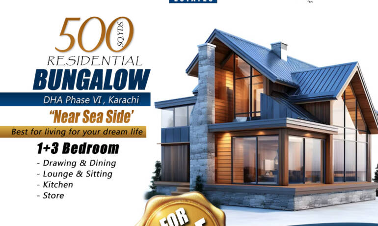 Abdullah Estates Offer 500 SQ Yards Bungalow For Sale In DHA PH-VI, Near Sea Side Karachi